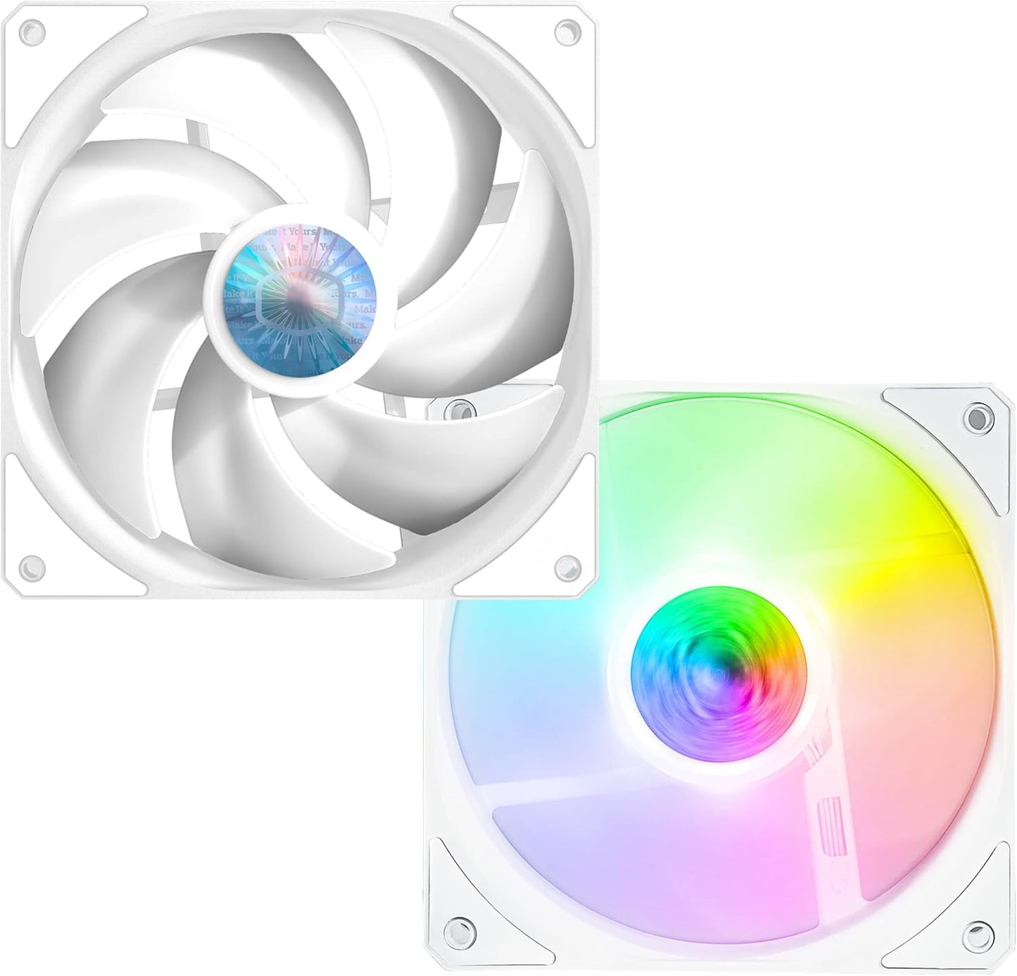 Sickleflow 120 V2 ARGB White Edition 3In1 Square Frame Fan, ARGB 3-Pin Customizable Leds, Air Balance Curve Blade, Sealed Bearing, 120Mm PWM Control for Computer Case & Liquid Radiator