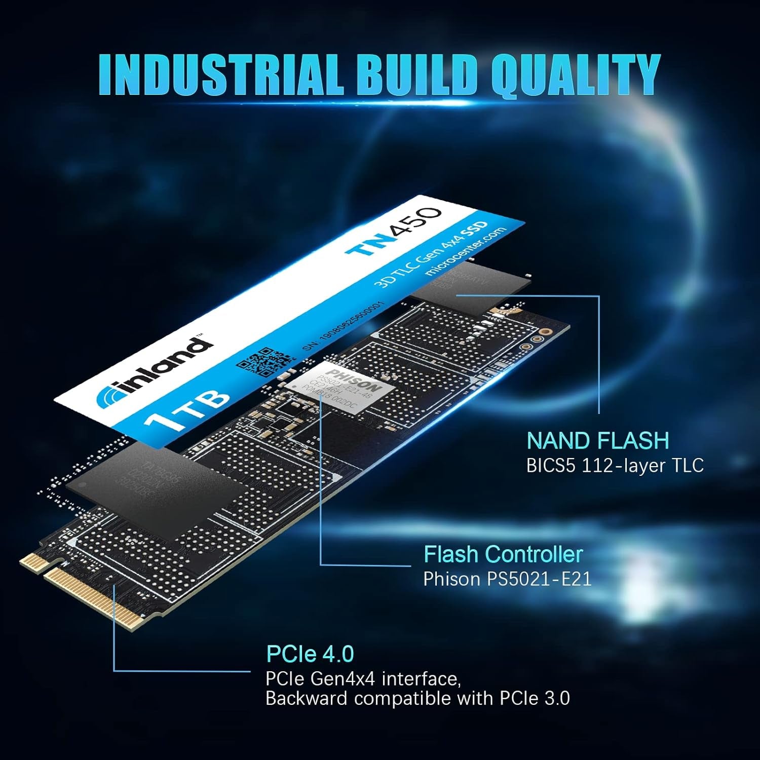 TN450 1TB Nvme M.2 Pcie Gen4X4 2280 Internal Solid State Drive SSD - up to 5,000 Mb/S, 3D NAND, Storage and Memory for Laptop & PC Desktop