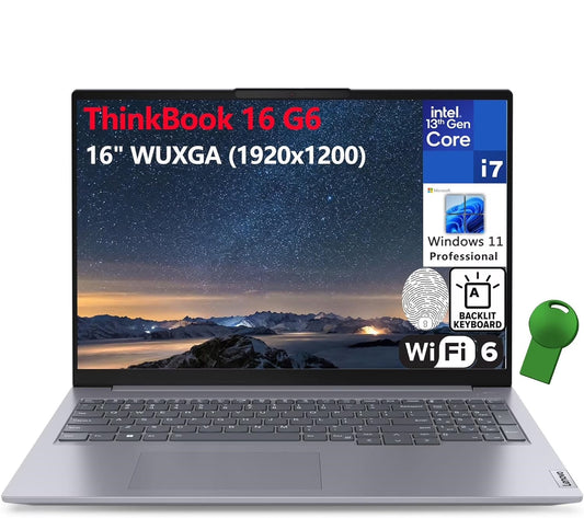 Thinkbook 16 G6 16" FHD+ Laptop Computer, 13Th Gen Intel 14-Core I7-13700H, 64GB DDR5 RAM, 4TB Pcie SSD, Wifi 6, Bluetooth 5.2, Backlight Keyboard, Fingerprint Reader, Windows 11 Pro