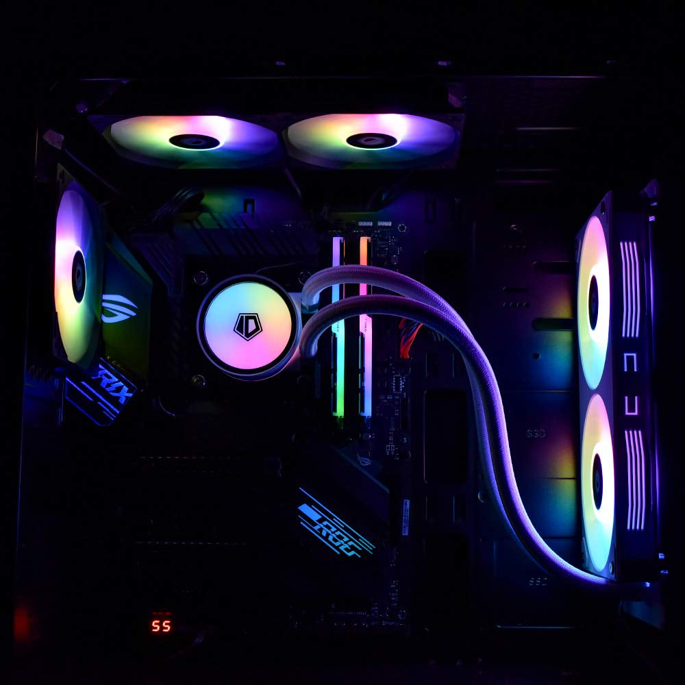ICEFLOW 240 ARGB Snow CPU Water Cooler 5V 3-PIN Connector 2-In-1 240Mm Addressable RGB Fan 240Mm CPU Liquid Cooler, Cable Management AIO Cooler, Intel 115X/2066, AMD AM4
