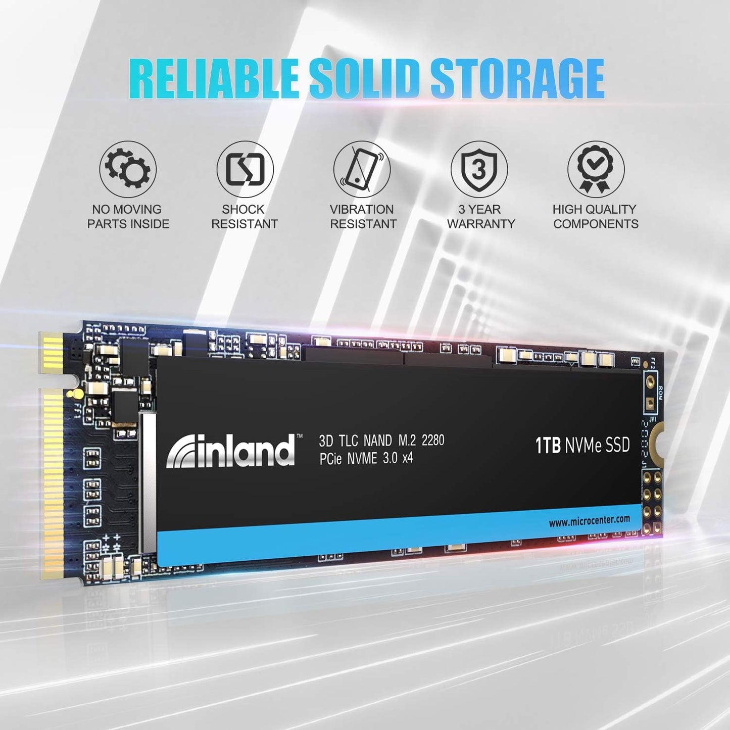 Professional 1TB Nvme SSD M.2 2280 Pcie Gen 3.0X4 3D TLC NAND Internal Solid State Drive, Pcie Express 3.1 and Nvme 1.3 Compatible (1 TB)