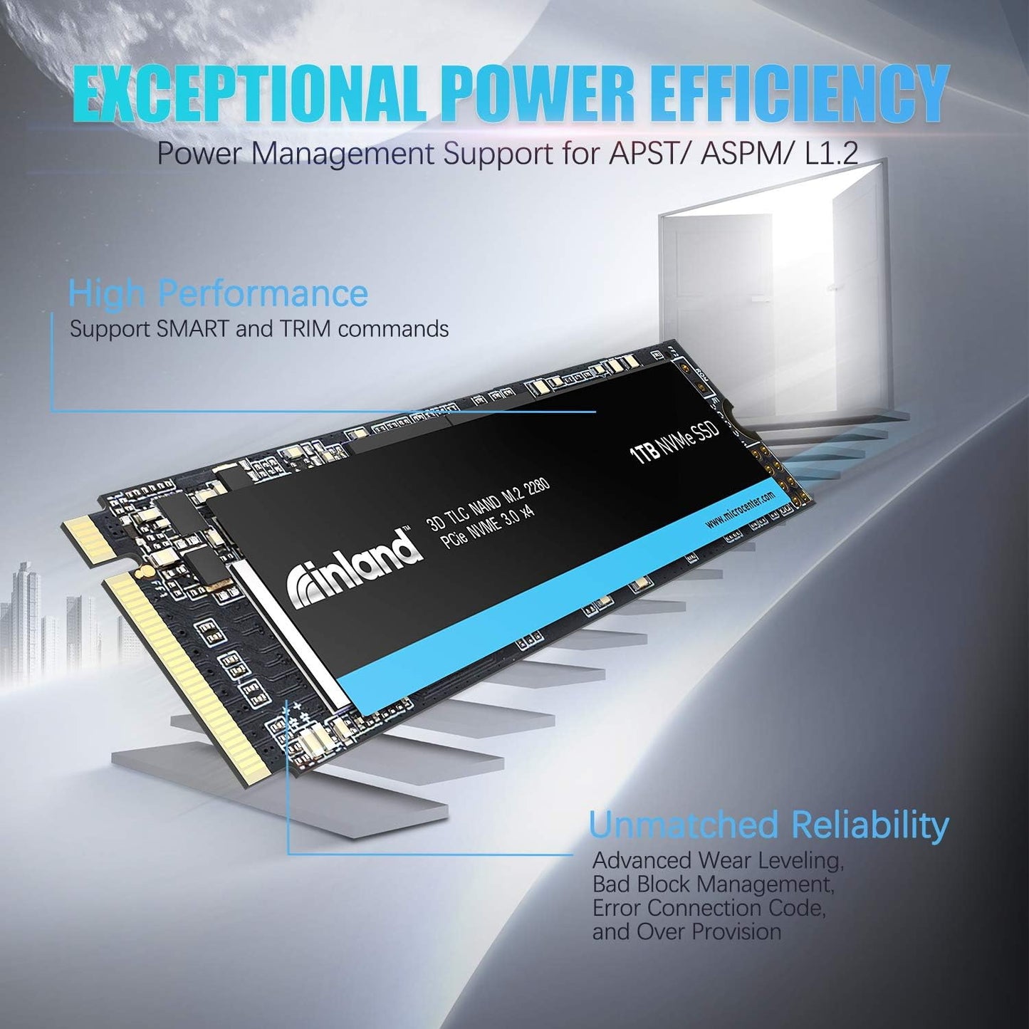 Professional 1TB Nvme SSD M.2 2280 Pcie Gen 3.0X4 3D TLC NAND Internal Solid State Drive, Pcie Express 3.1 and Nvme 1.3 Compatible (1 TB)