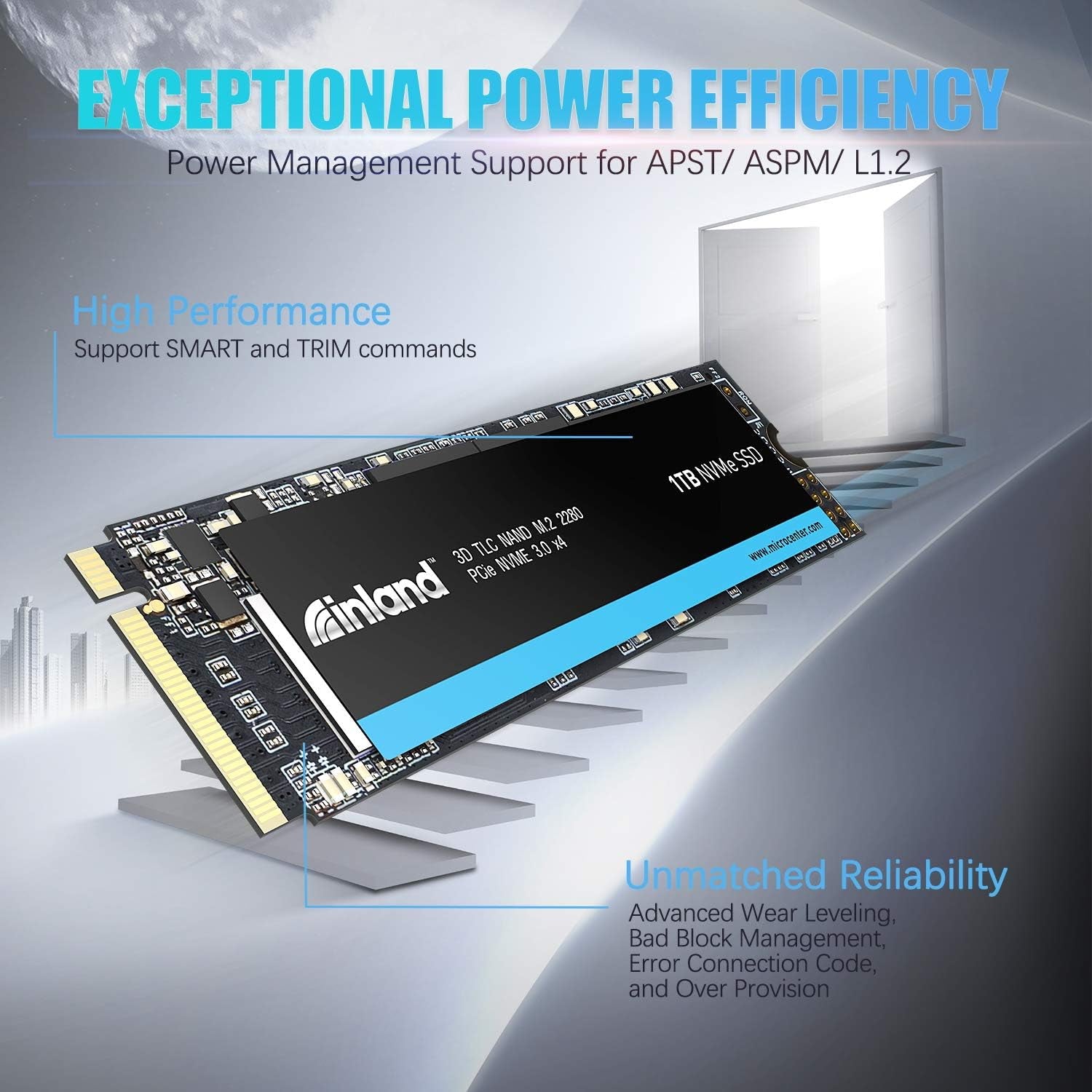 Professional 1TB Nvme SSD M.2 2280 Pcie Gen 3.0X4 3D TLC NAND Internal Solid State Drive, Pcie Express 3.1 and Nvme 1.3 Compatible (1 TB)