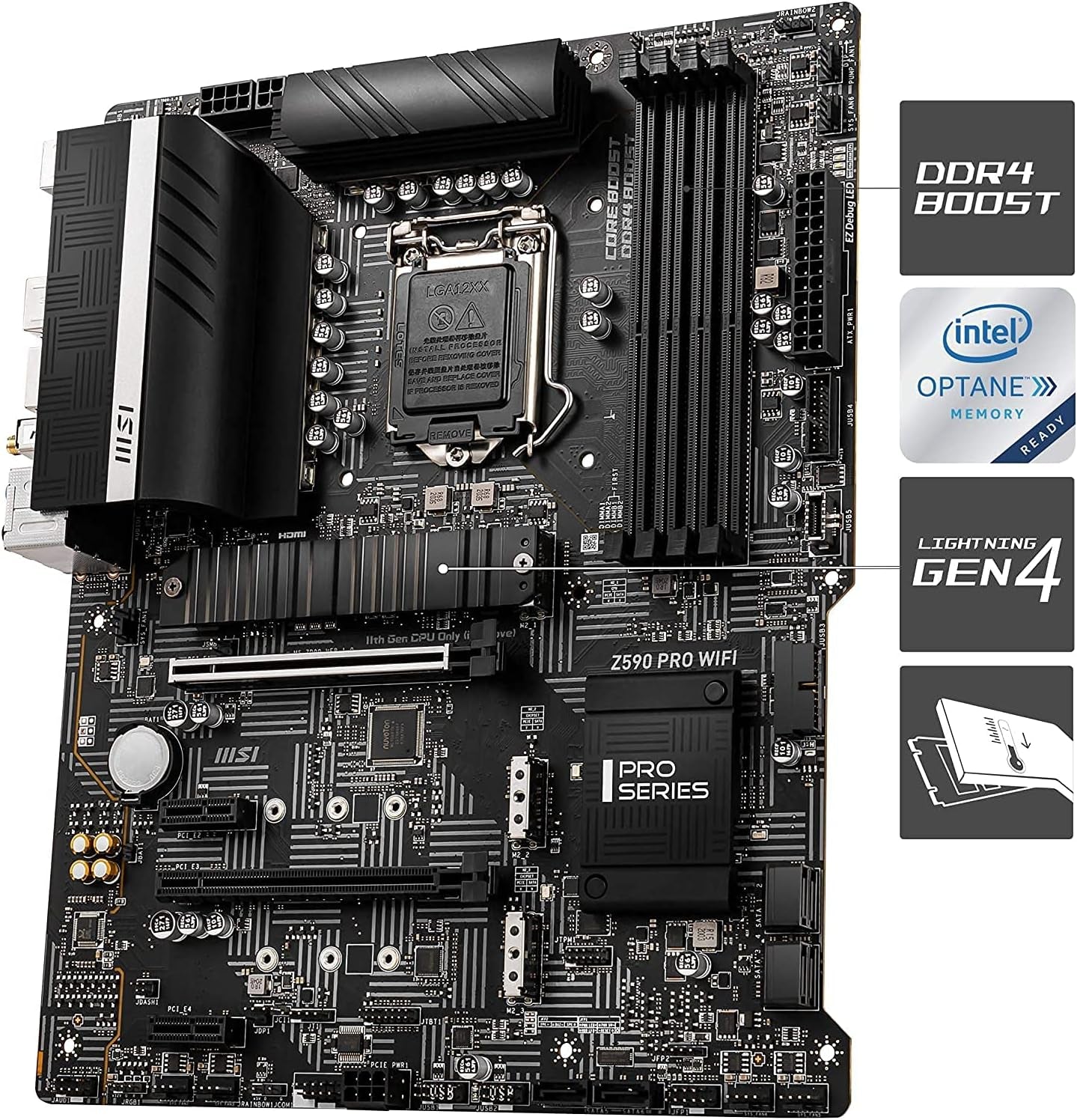 Micro Center Intel Core I9-11900K Desktop Processor 8 Cores up to 5.3 Ghz Unlocked LGA1200 (Intel 500 Series & Select 400 Series Chipset) 125W Bundle with MSI Z590 PRO Wifi ATX Motherboard Pcie 4 M.2