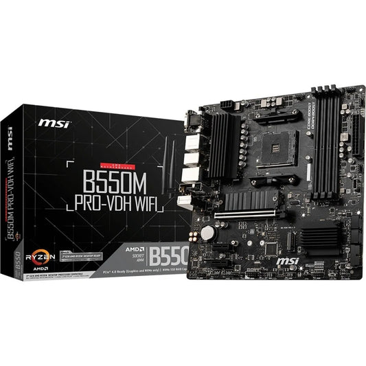 PRO B550M PRO-VDH WIFI AM4 AMD B550 USB 3.0 Micro ATX AMD Motherboard