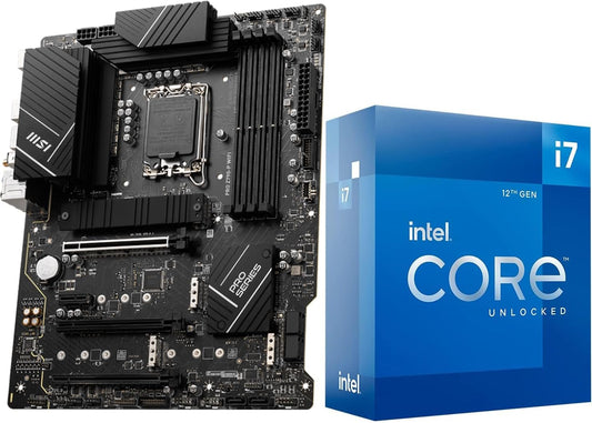 CPU Motherboard Intel Core I7-12700K 12(8P+4E) Cores up to 5.0 Ghz Unlocked LGA 1700 Desktop Processor with Integrated Graphics plus MSI PRO Z790-P Wifi DDR5 Proseries Motherboard