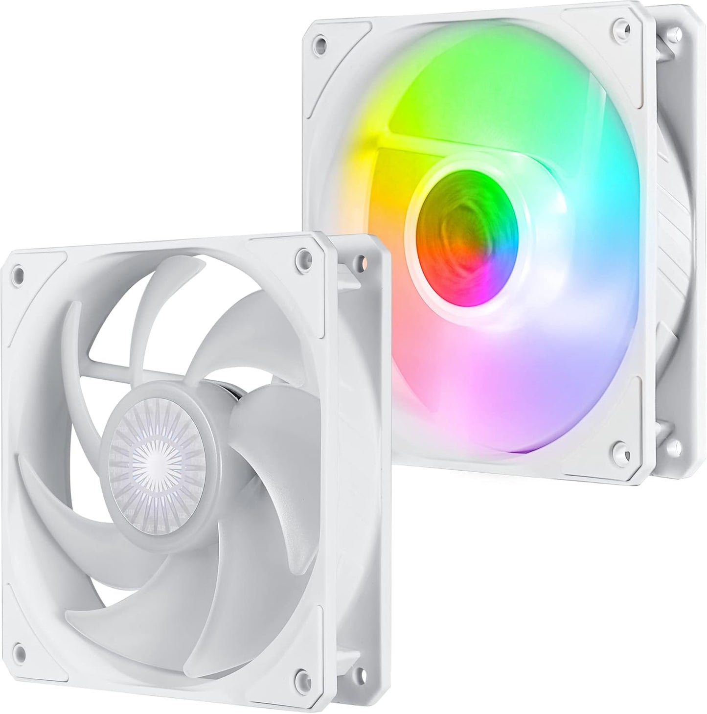 Sickleflow 120 V2 ARGB White Edition 3In1 Square Frame Fan, ARGB 3-Pin Customizable Leds, Air Balance Curve Blade, Sealed Bearing, 120Mm PWM Control for Computer Case & Liquid Radiator