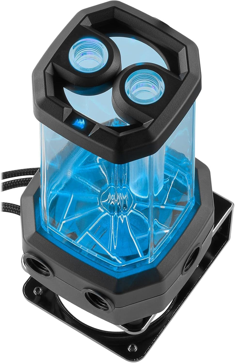 Hydro X Series XD5 RGB Pump/Reservoir Combo - D5 PWM Pump - 330Ml Reservoir - Ten Individually Addressable RGB Leds - Temperature Sensor - Black