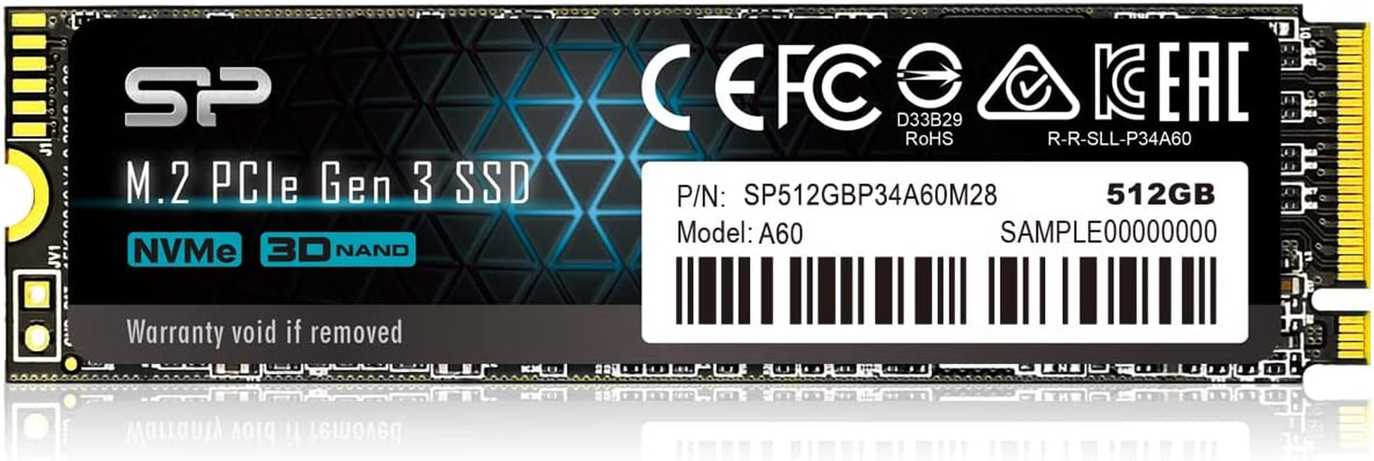 Silicon Power 512GB Nvme M.2 Pcie Gen3X4 2280 SSD (SP512GBP34A60M28)