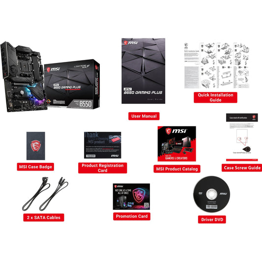 MPG B550 GAMING plus Desktop Motherboard, AMD Chipset, Socket AM4, ATX