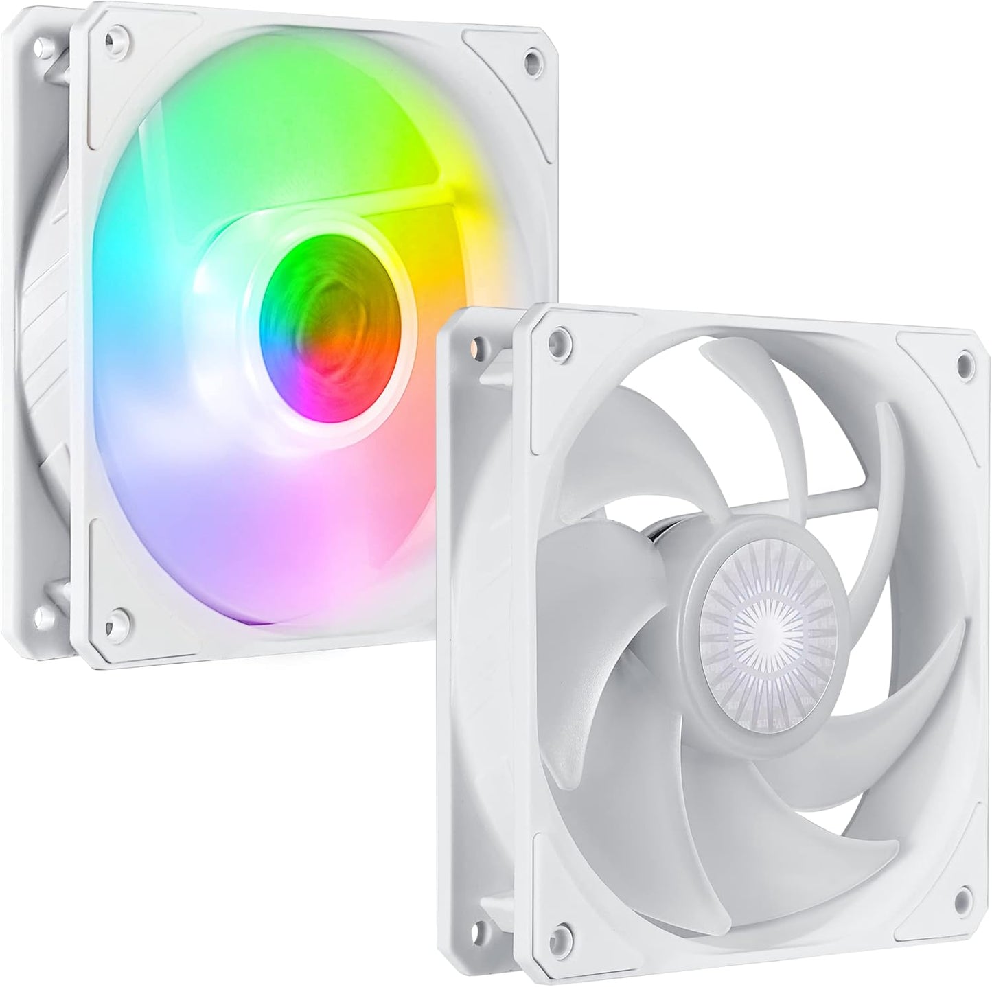 Sickleflow 120 V2 ARGB White Edition 3In1 Square Frame Fan, ARGB 3-Pin Customizable Leds, Air Balance Curve Blade, Sealed Bearing, 120Mm PWM Control for Computer Case & Liquid Radiator