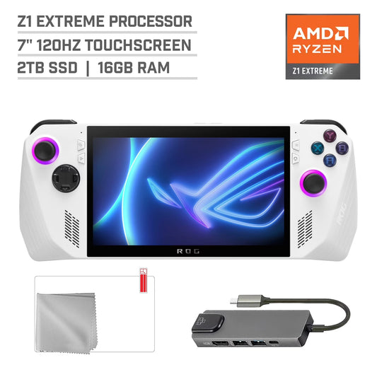 ROG Ally 2TB SSD Gaming Handheld 7-Inch Touchscreen 120Hz FHD 1080P AMD Ryzen Z1 Extreme Processor, Mytrix Hub, Screen Protector, 3 Accessories: 4 in 1 Bundle