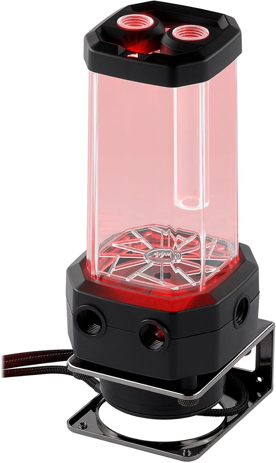 Hydro X Series XD5 RGB Pump/Reservoir Combo - D5 PWM Pump - 330Ml Reservoir - Ten Individually Addressable RGB Leds - Temperature Sensor - Black