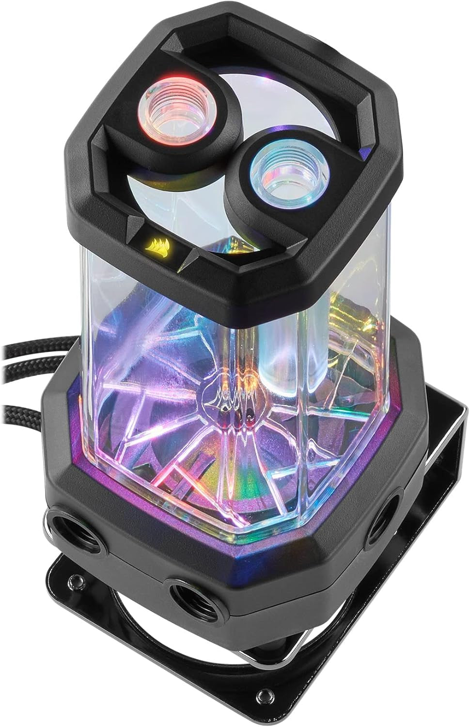 Hydro X Series XD5 RGB Pump/Reservoir Combo - D5 PWM Pump - 330Ml Reservoir - Ten Individually Addressable RGB Leds - Temperature Sensor - Black