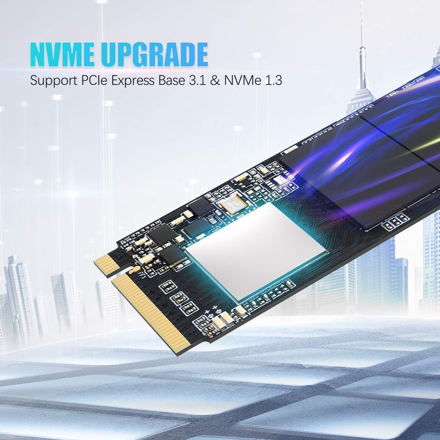 Professional 1TB Nvme SSD M.2 2280 Pcie Gen 3.0X4 3D TLC NAND Internal Solid State Drive, Pcie Express 3.1 and Nvme 1.3 Compatible (1 TB)