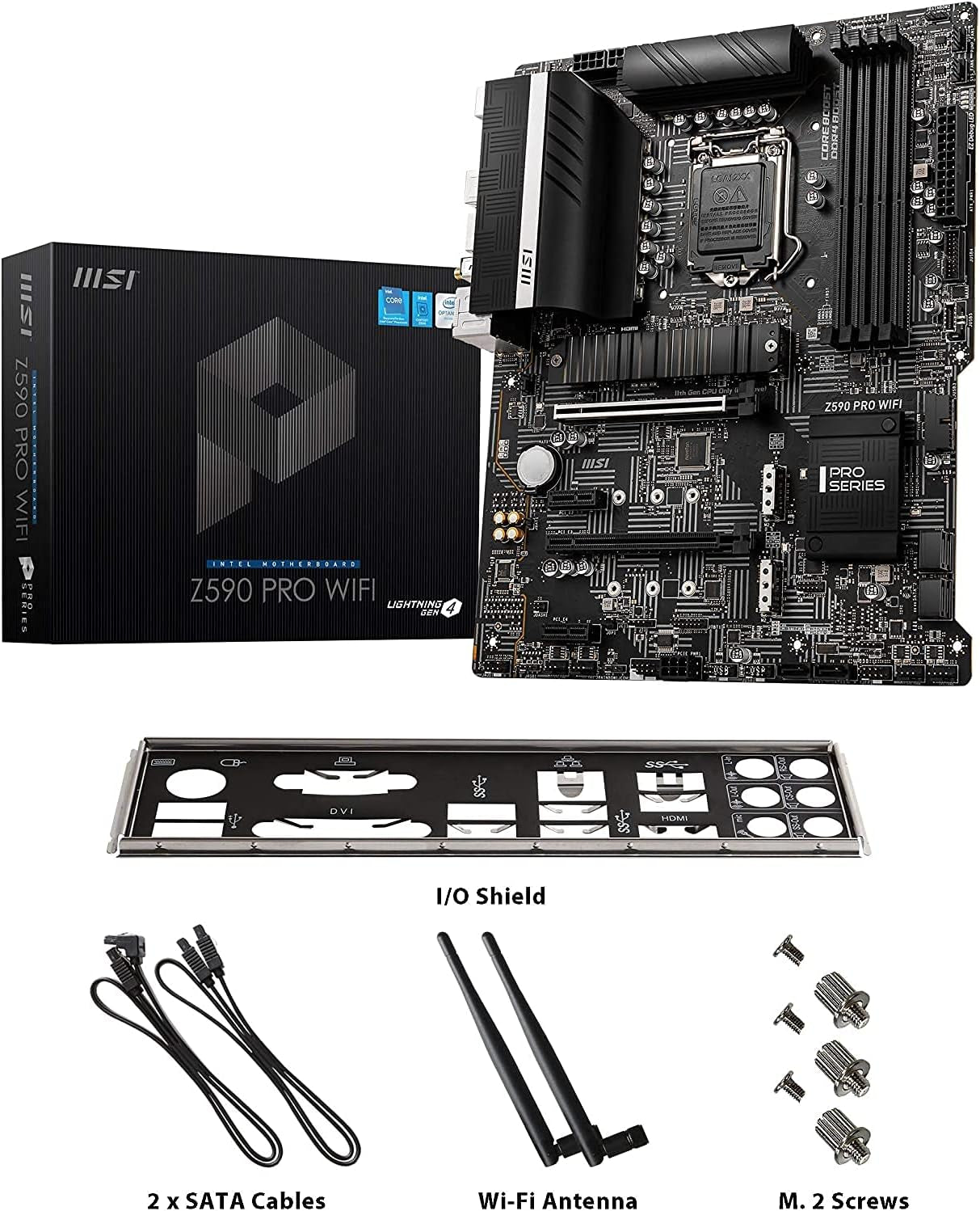 Micro Center Intel Core I9-11900K Desktop Processor 8 Cores up to 5.3 Ghz Unlocked LGA1200 (Intel 500 Series & Select 400 Series Chipset) 125W Bundle with MSI Z590 PRO Wifi ATX Motherboard Pcie 4 M.2