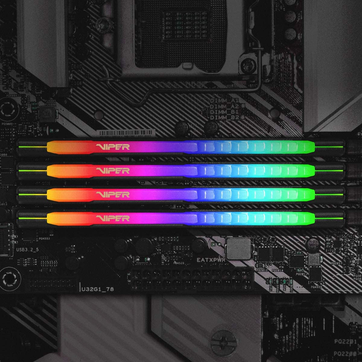 Patriot Viper Steel RGB DDR4 RAM 8GB (1X8GB) 3200Mhz CL18 1.35V UDIMM Desktop Gaming Memory Module Compatible with XMP -