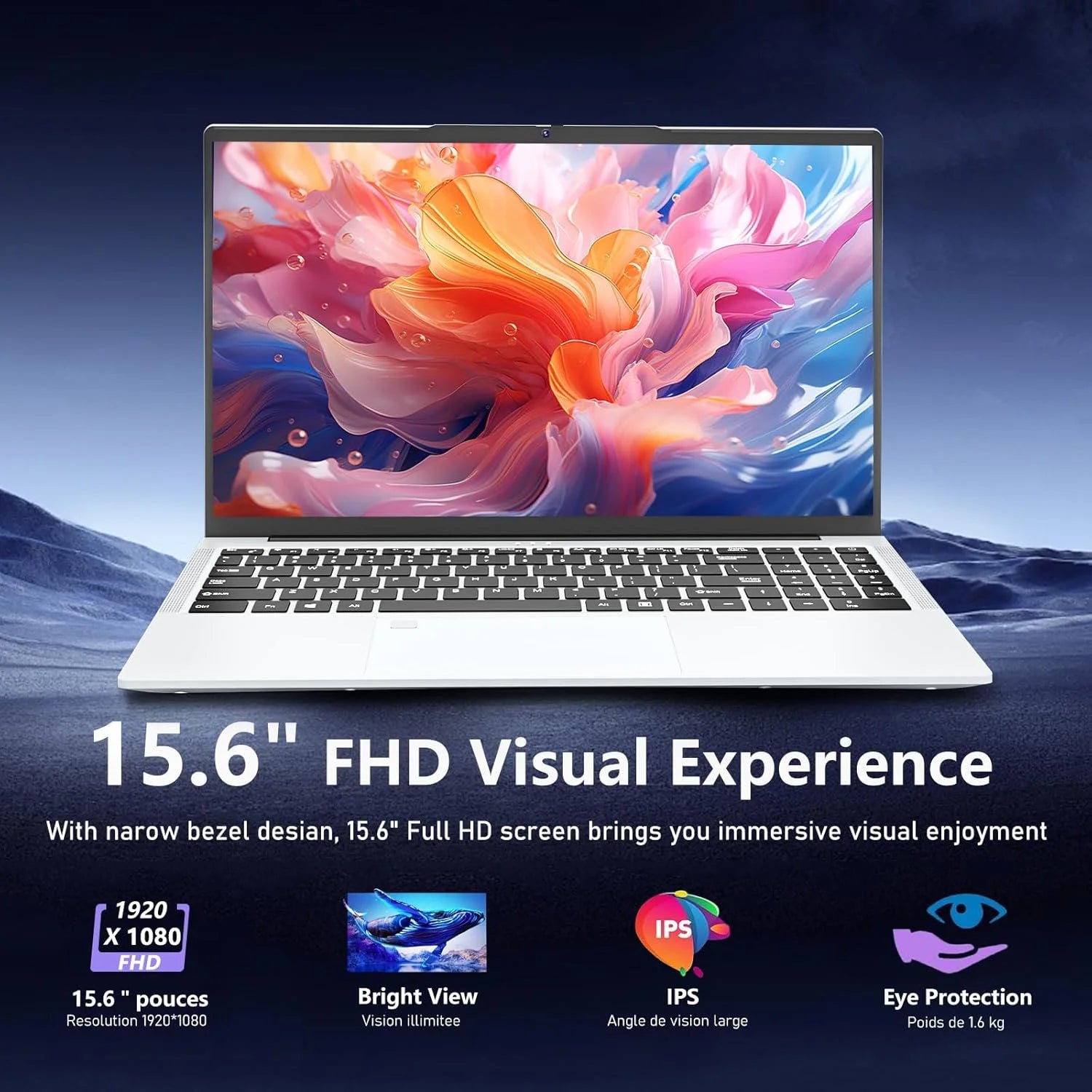15.6"Gaming Laptop I7 32GB 1TB SSD FHD 1920 * 1080 Display, Fingerprint Unlock Backlit Keyboard RJ45 HDMI 180 Angle Opening Gamer Laptops