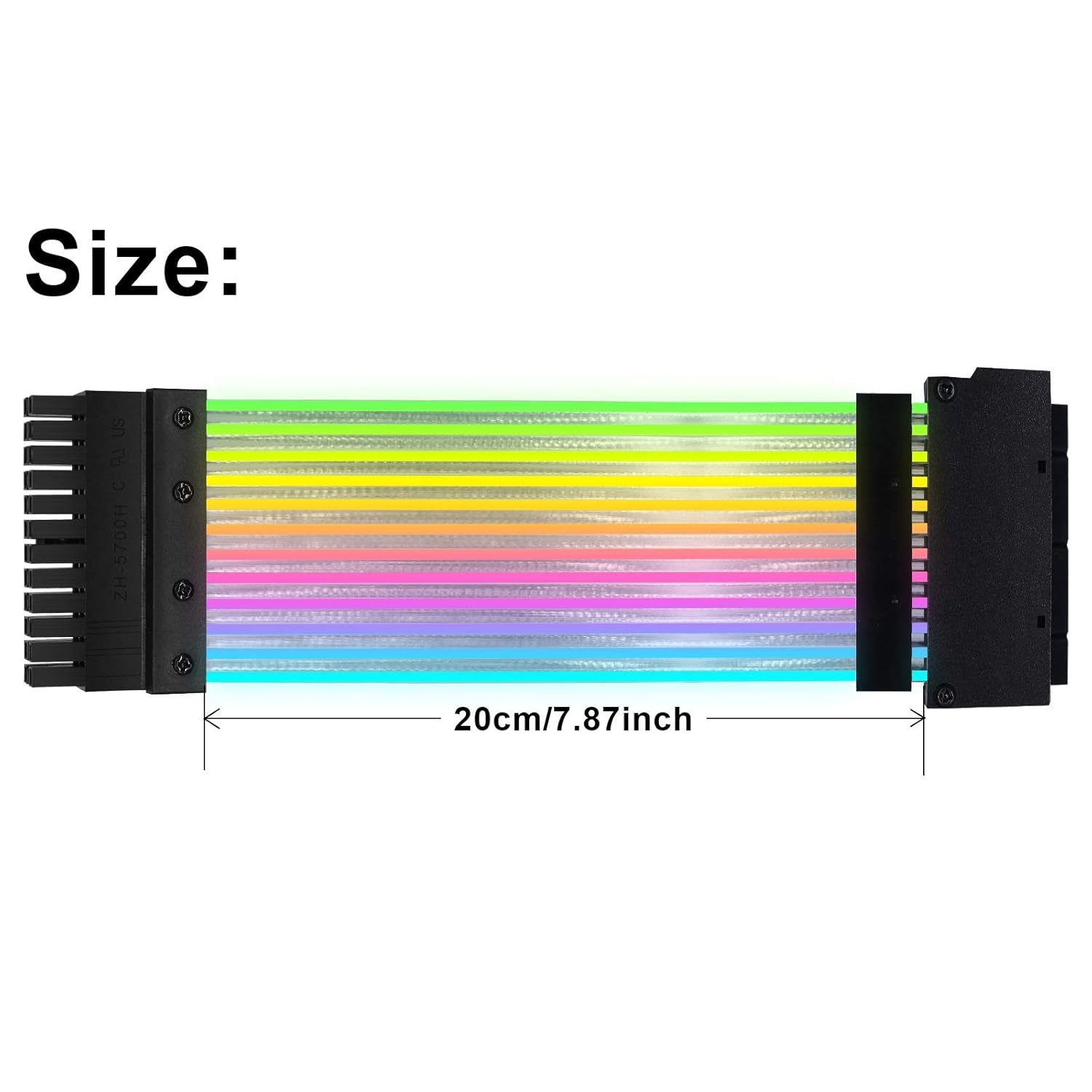 Power Supply Sleeved Cable,  Customization 24 Pin ATX RGB Cable Extension Kit 18AWG, 5V 3Pin Synchronized Sleeved Cable for RGB Software from All Major Motherboard Cable Management