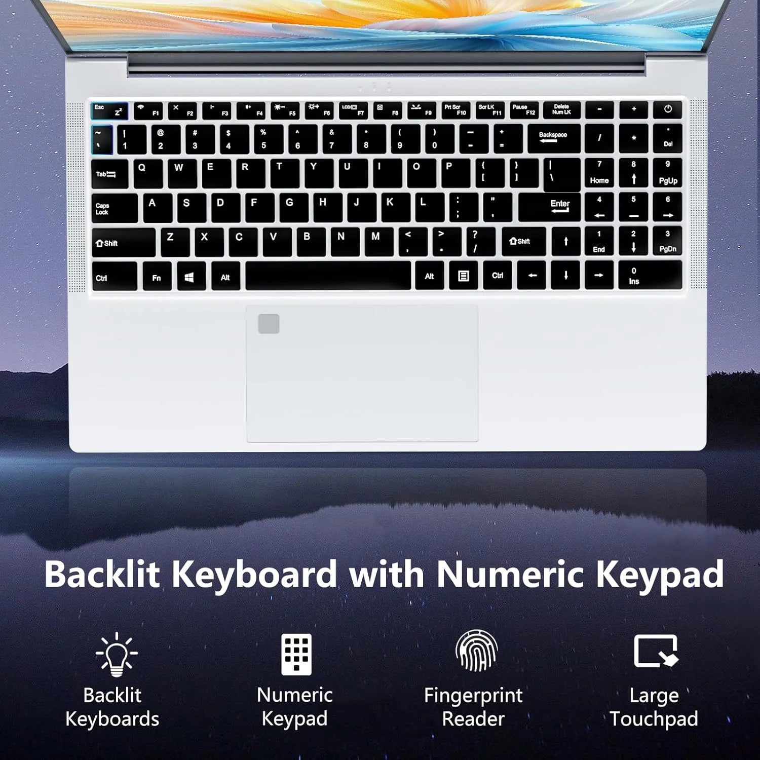 15.6"Gaming Laptop I7 32GB 1TB SSD FHD 1920 * 1080 Display, Fingerprint Unlock Backlit Keyboard RJ45 HDMI 180 Angle Opening Gamer Laptops