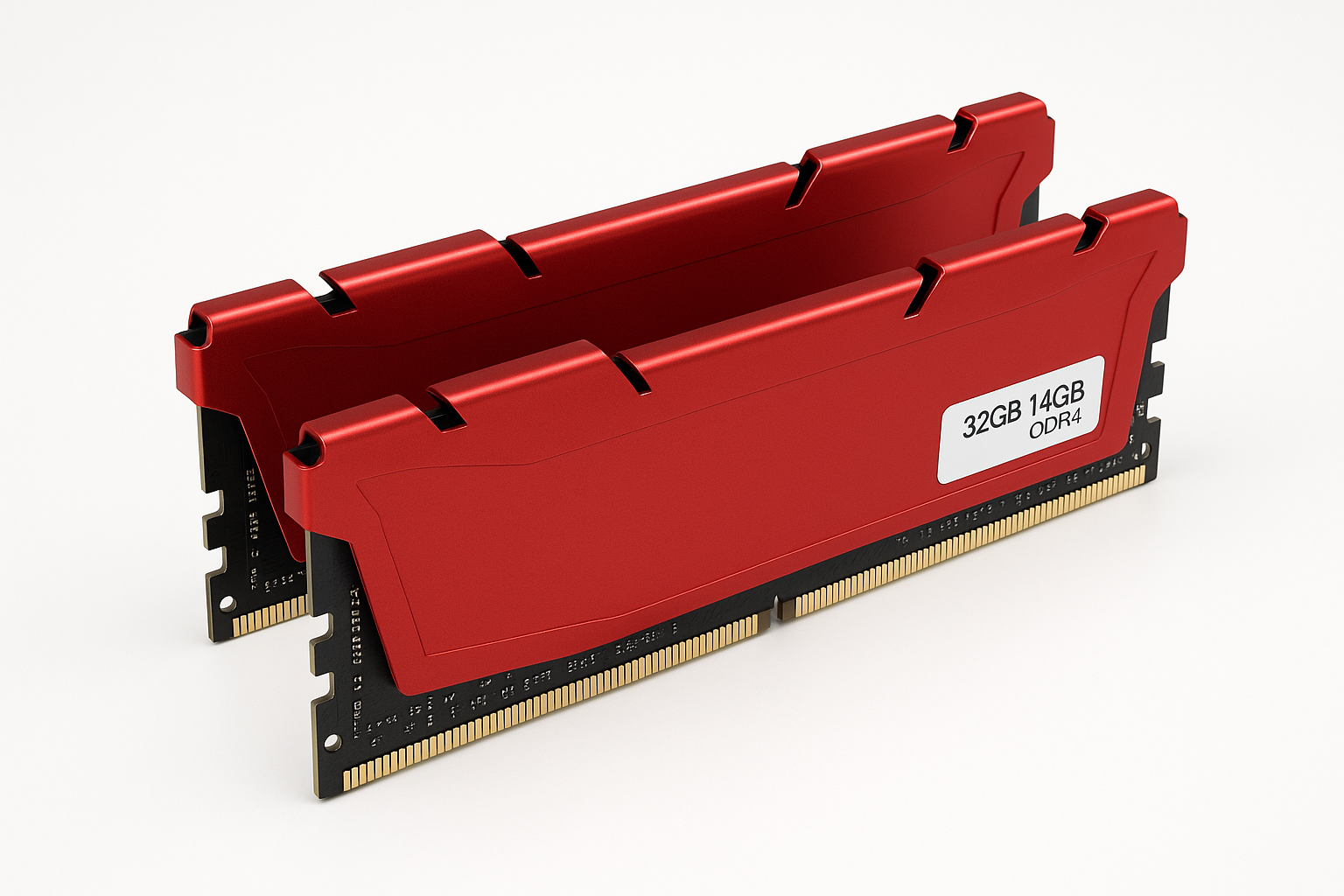 DDR4 RAM 32GB (2X16Gb) 3200 Mhz CL16 1.35V 288-Pin Desktop Gaming UDIMM, Red