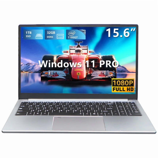 15.6"Gaming Laptop I7 32GB 1TB SSD FHD 1920 * 1080 Display, Fingerprint Unlock Backlit Keyboard RJ45 HDMI 180 Angle Opening Gamer Laptops