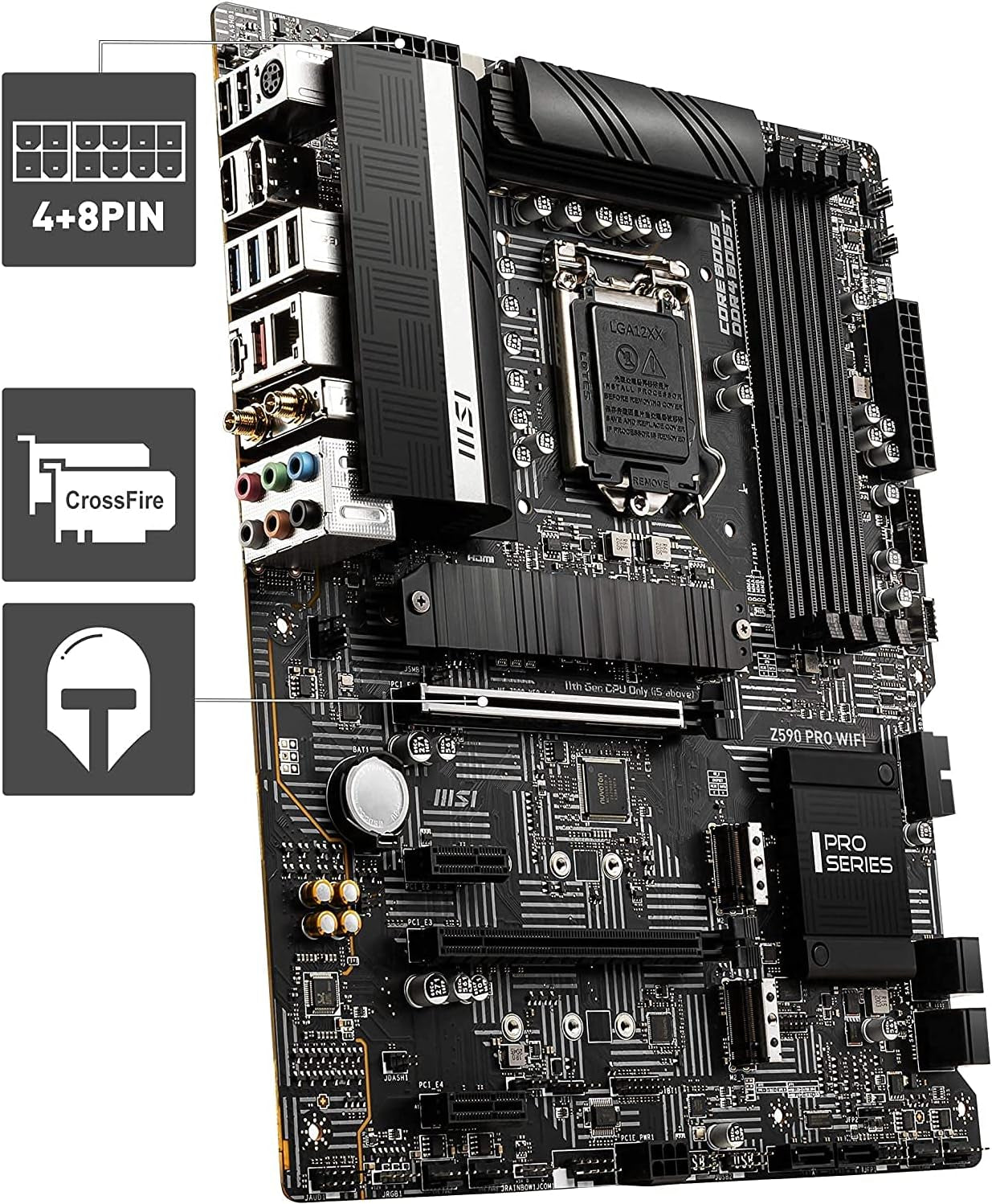Micro Center Intel Core I9-11900K Desktop Processor 8 Cores up to 5.3 Ghz Unlocked LGA1200 (Intel 500 Series & Select 400 Series Chipset) 125W Bundle with MSI Z590 PRO Wifi ATX Motherboard Pcie 4 M.2