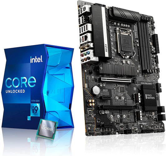 Micro Center Intel Core I9-11900K Desktop Processor 8 Cores up to 5.3 Ghz Unlocked LGA1200 (Intel 500 Series & Select 400 Series Chipset) 125W Bundle with MSI Z590 PRO Wifi ATX Motherboard Pcie 4 M.2