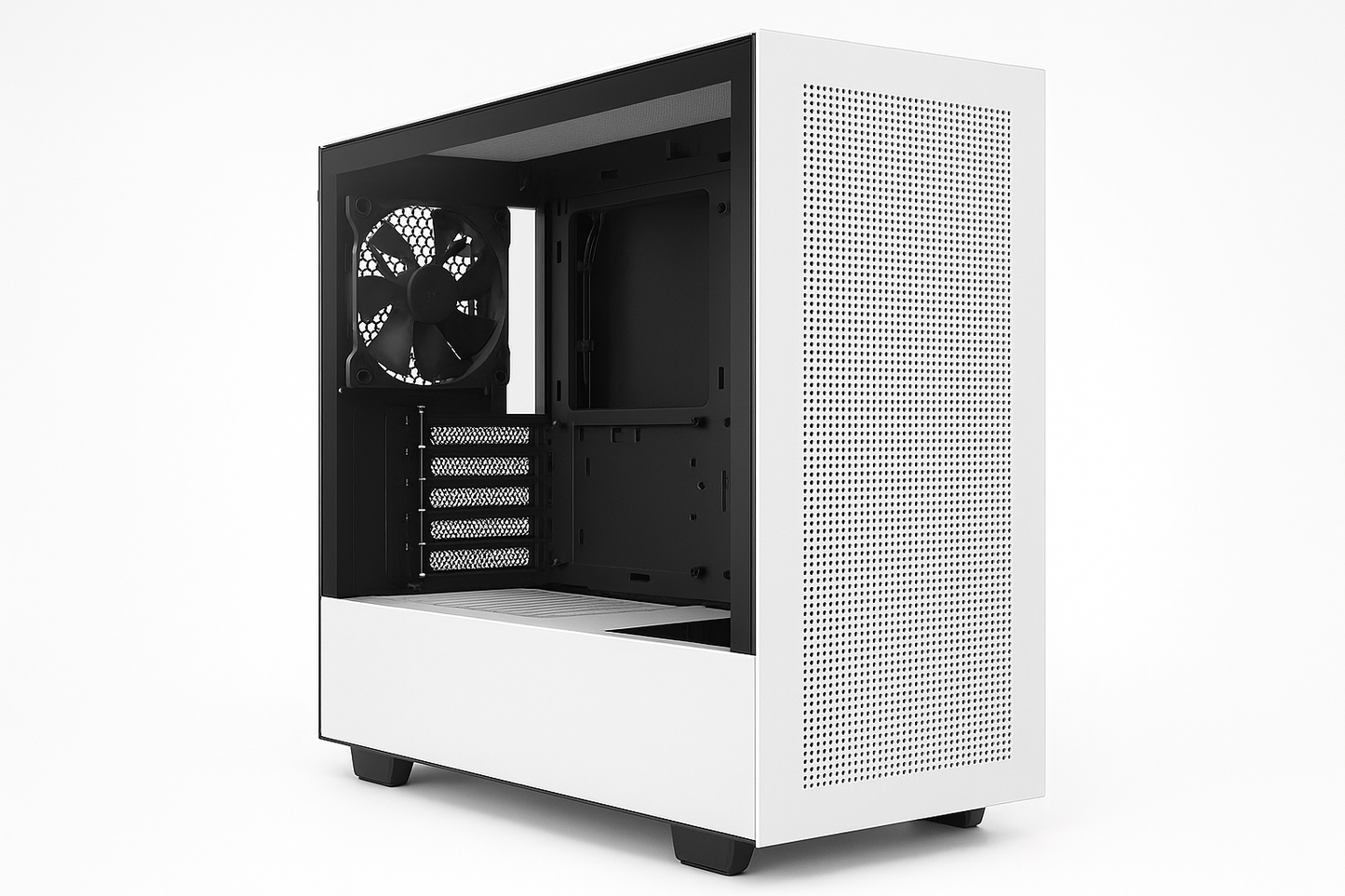 H510 Flow Matte White - Compact ATX PC Gaming Case - Tempered Glass - Enhanced Cable Management - Water-Cooling Ready