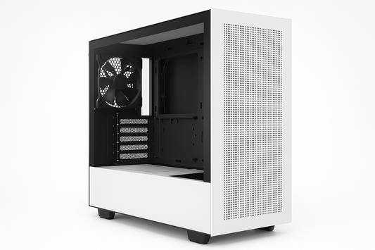 H510 Flow Matte White - Compact ATX PC Gaming Case - Tempered Glass - Enhanced Cable Management - Water-Cooling Ready